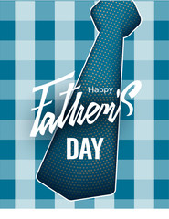 Father's Day banner with plaid shirt and tie. Vector illustration
