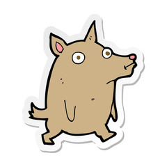 sticker of a cartoon funny little dog