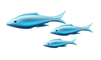 Vector Blue tropical fish coral reef fish
