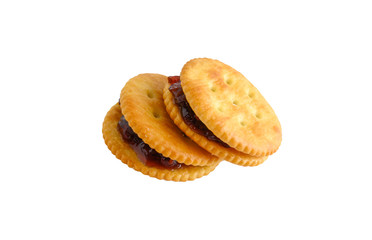 Biscuit on white background.