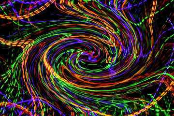 Fototapeta na wymiar Spiral from colorful lines. Abstract painting - psychedelic pictures.