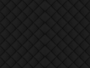 Naklejka premium 3d rendering. dark Seamless black square grid pattern art design wall background.