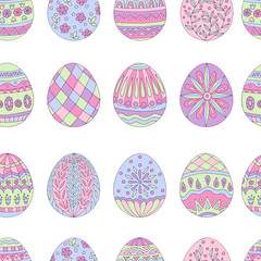 Seamless pattern of easter eggs