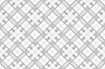 3d rendering. seamless white square grid art design pattern tile wall background.