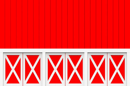 3d rendering. white wood panal decorating on red wood panels wall design background.