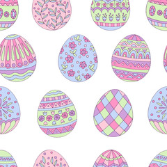 Seamless pattern of easter eggs