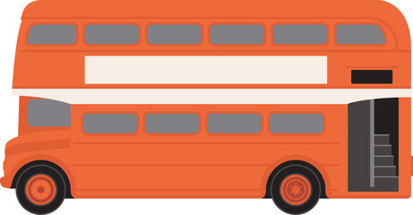 red london bus,vector illustration,profile