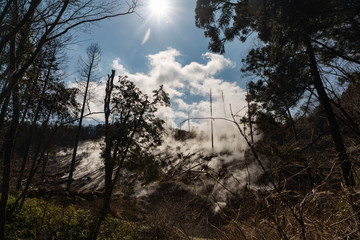 火山の蒸気