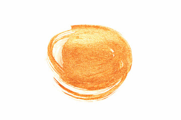 Abstract golden watercolor stain on white background for your design