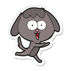 sticker of a cute cartoon dog