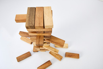 blocks wood  on white  background