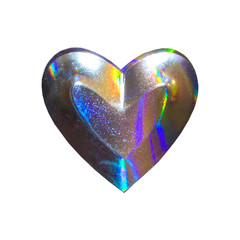 3d render of metalic heart. isolate