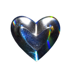 3d render of metalic heart. isolate