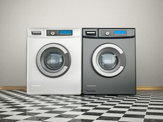 Washing machines and and or tumble dryers. 3D illustration