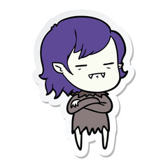 sticker of a cartoon undead vampire girl