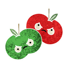 retro illustration style cartoon apples
