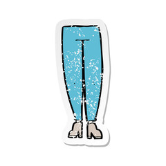 retro distressed sticker of a cartoon female legs