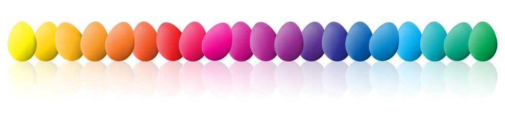 Easter eggs spectrum colors. High quality easter eggs with full colorful palette.