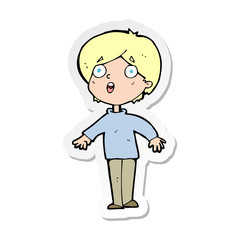 sticker of a cartoon surprised man