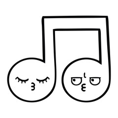 line drawing cartoon musical note