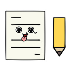 cute cartoon test paper