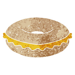 quirky retro illustration style cartoon cheese bagel