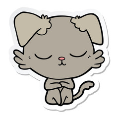 sticker of a cute cartoon dog