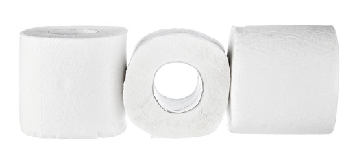 toilet paper isolated on white background