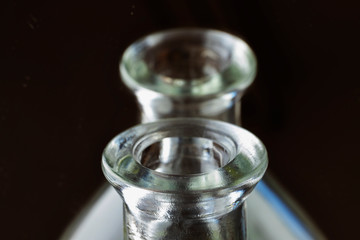 Glass bottle close up