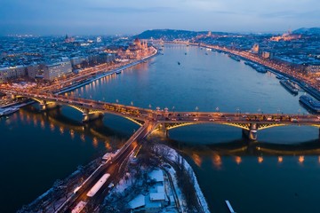 Night panorama of Budapest Hungary