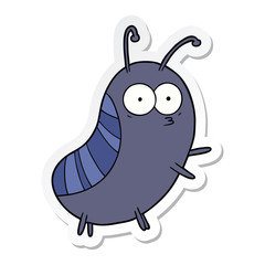 sticker of a funny cartoon beetle