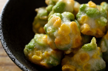枝豆とトウモロコシの薩摩揚げ