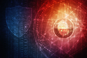 Fingerprint Scanning Technology Concept 2d Illustration