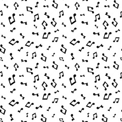 Music seamless pattern background vector illustration for your design. Vector seamless pattern musical notes - Vector .