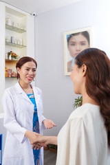 Woman at cosmetological clinic