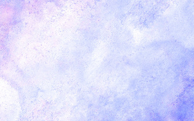 Vintage grungy purple gradient water color artistic brush paint splash background. Ink effect violet abstract soft watercolor painted illustration with paper grain texture for retro aquarelle design