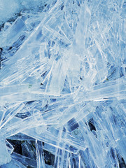 Blue ice abstract natural background