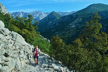 Croatia-view of a tourist in the Paklenica National Park