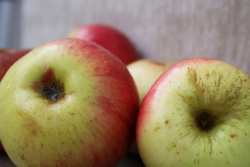Ripe fresh apples close-up