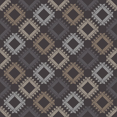 Ethnic boho seamless pattern. Patchwork texture. Weaving. Traditional ornament. Tribal pattern. Folk motif. Can be used for wallpaper, textile, invitation card, wrapping, web page background.