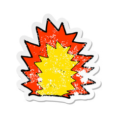 retro distressed sticker of a cartoon explosion