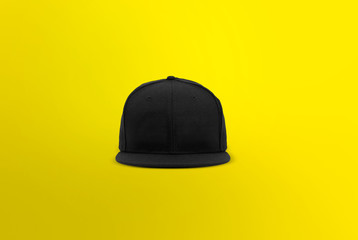 Blank cap front view. Snapback on background. Blank baseball snap back cap for your design. Mock up...