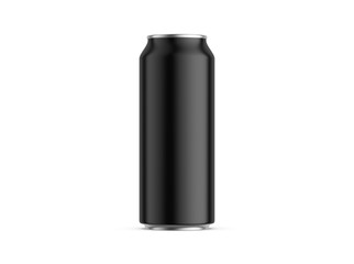 Aluminum can mockup on yellow background. 500 ml aluminum soda can mock up.