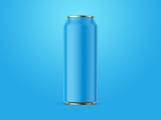 Aluminum can mockup on yellow background. 500 ml aluminum soda can mock up.