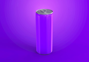 Aluminum can mockup on background. 250 ml aluminum soda can mock up.