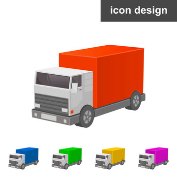 Truck 3d web vector icon