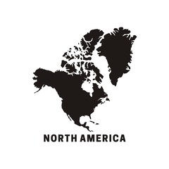 Map of North America vector illustration
