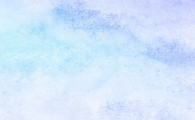 Paper textured creative aquarelle paint light sky blue color hand drawn frame illustration. Grungy ink canvas for vintage text design, card, template. Wet effect turquoise shades watercolor background