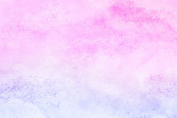 Abstract grungy paper textured pattern for vintage design, retro card template. Light soft pink and purple watercolor brush background. Smooth pastel ink color glow aquarelle smudge illustration