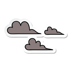 sticker of a cute cartoon storm cloud